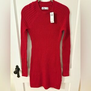 Hollister Vibrant Red Knit Sweater Dress
